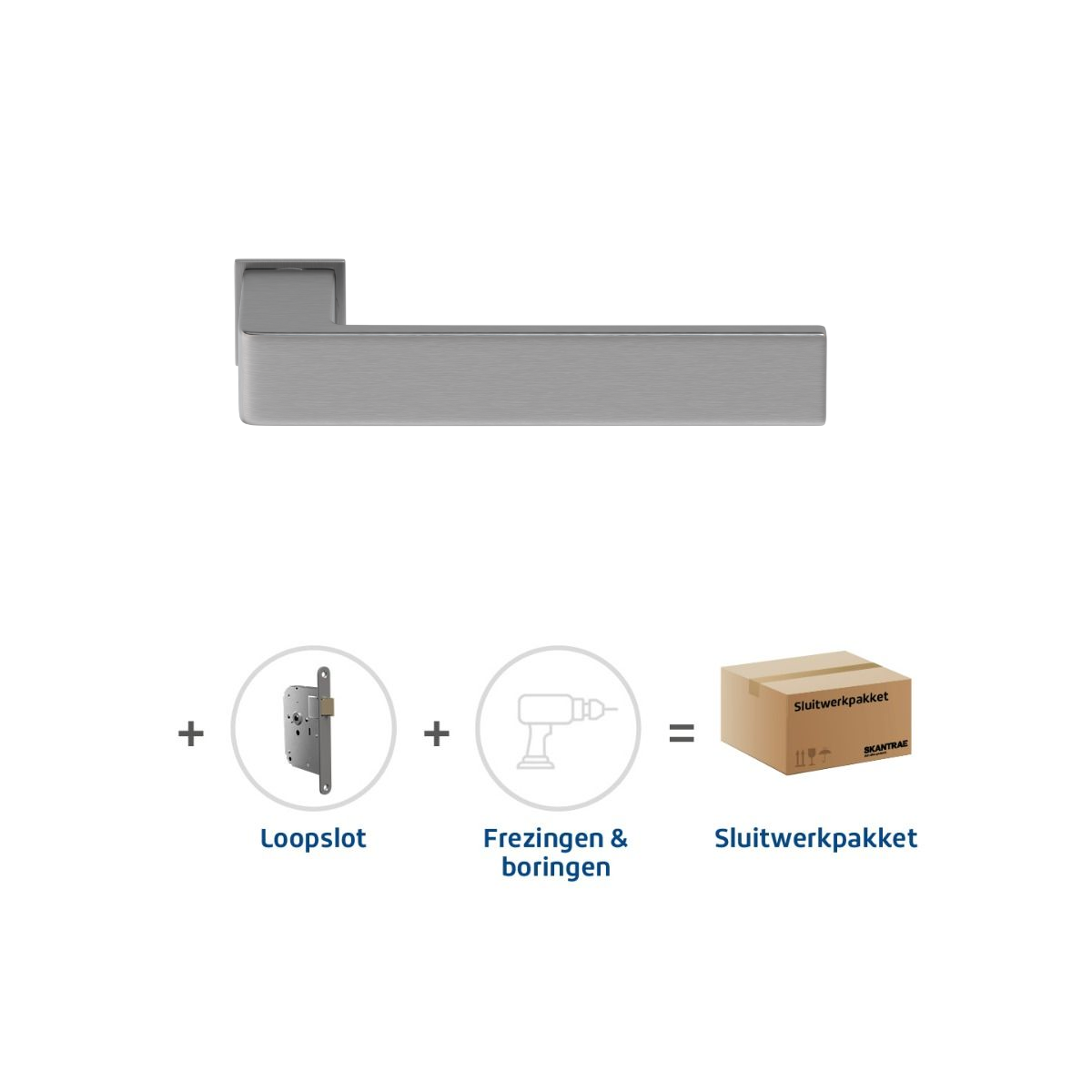 Sluitwerkpakketten met Deurkruk Quadrate 28 Minimal RVS
